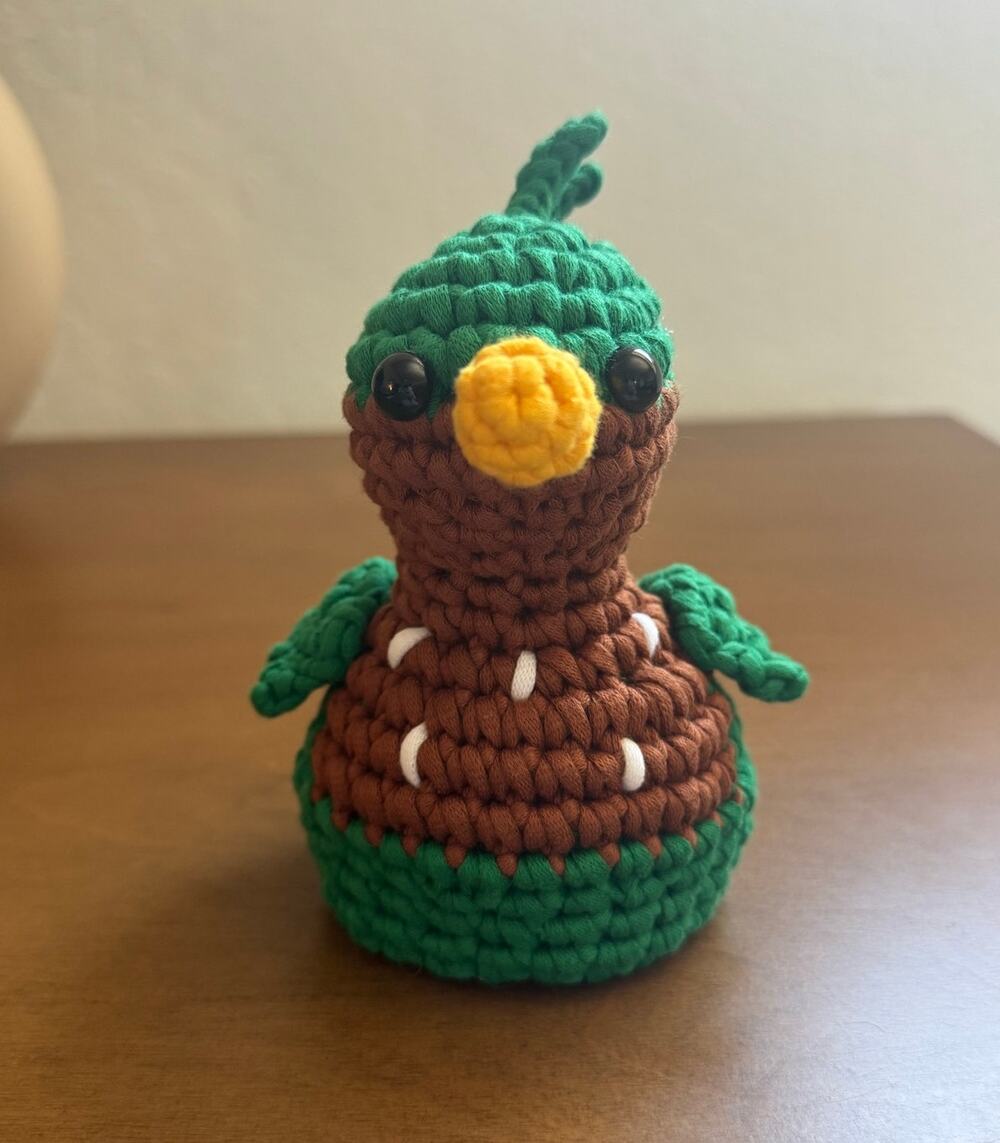 *Pre-Made Plushie* The Woobles Kimi the Green Heron Flippable Crochet Bird & Egg